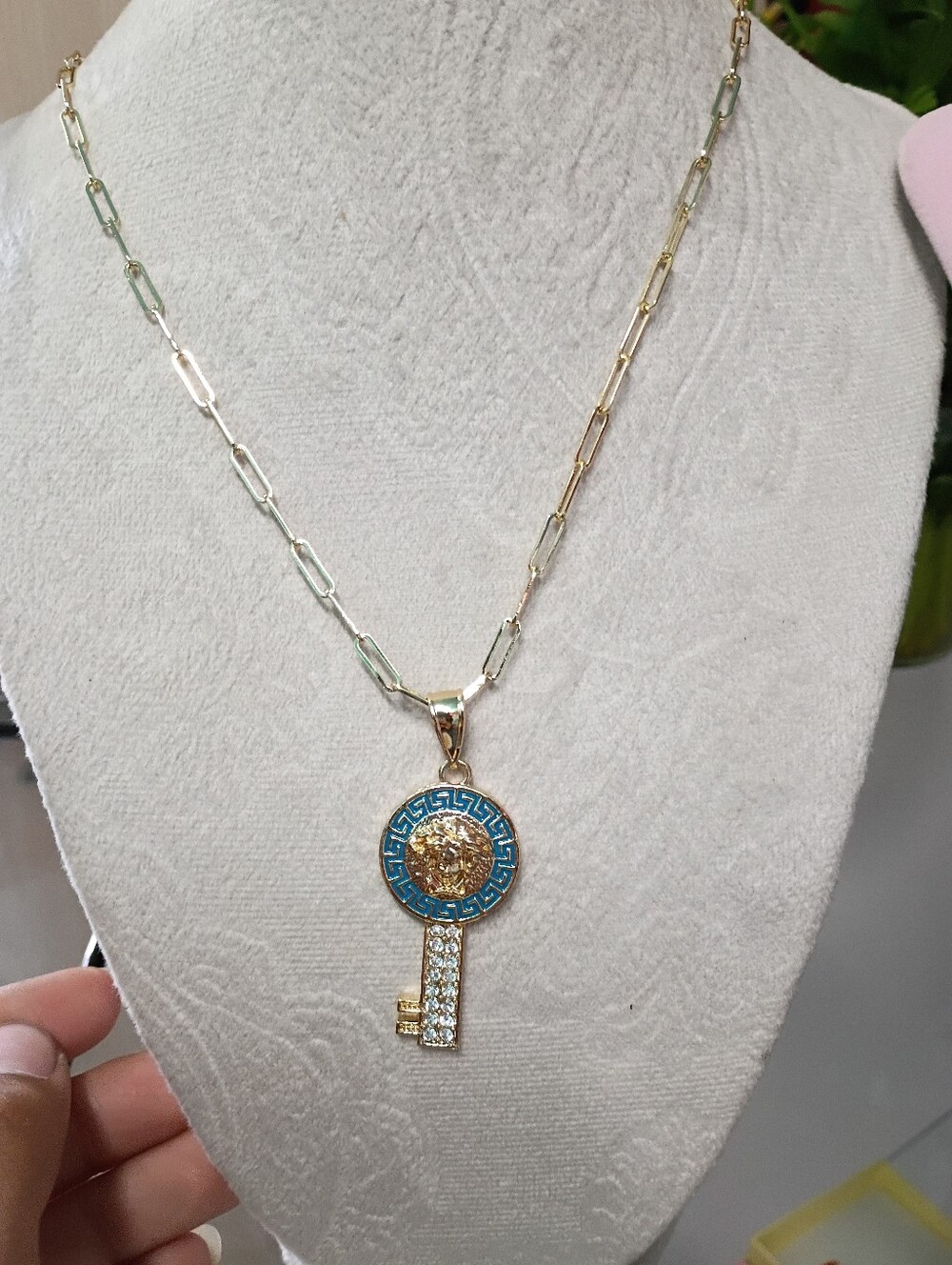 Blue Key Necklace